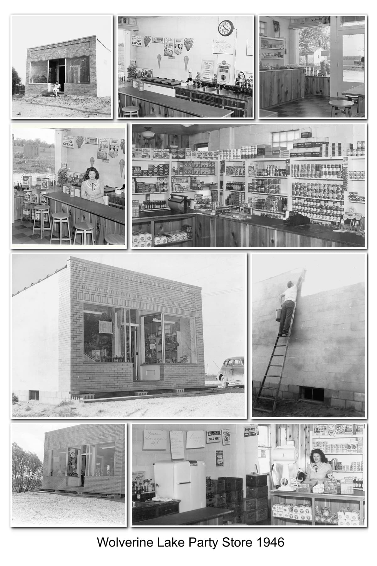 Store collage of pictures from 1946